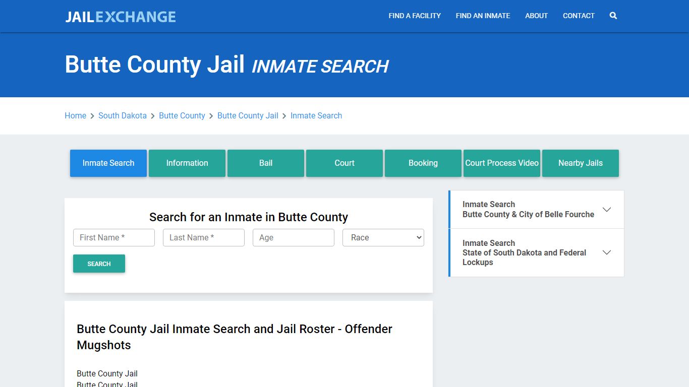 Butte County Jail, SD Inmate Search: Roster & Mugshots